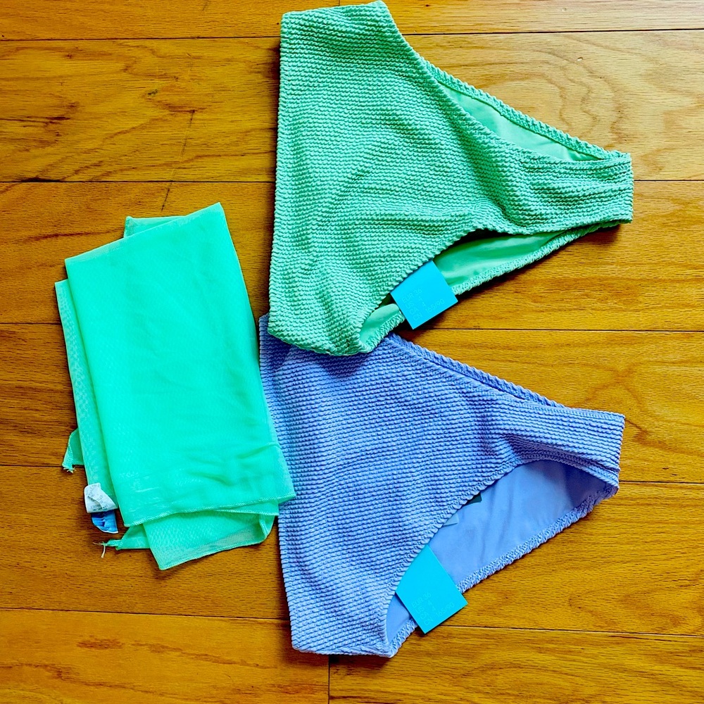 Size 4 bottoms H&M new with tags including lime green cover up